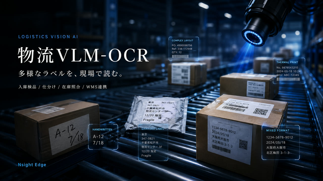 多様なラベルを混在環境で読み取る物流VLM-OCRエンジン