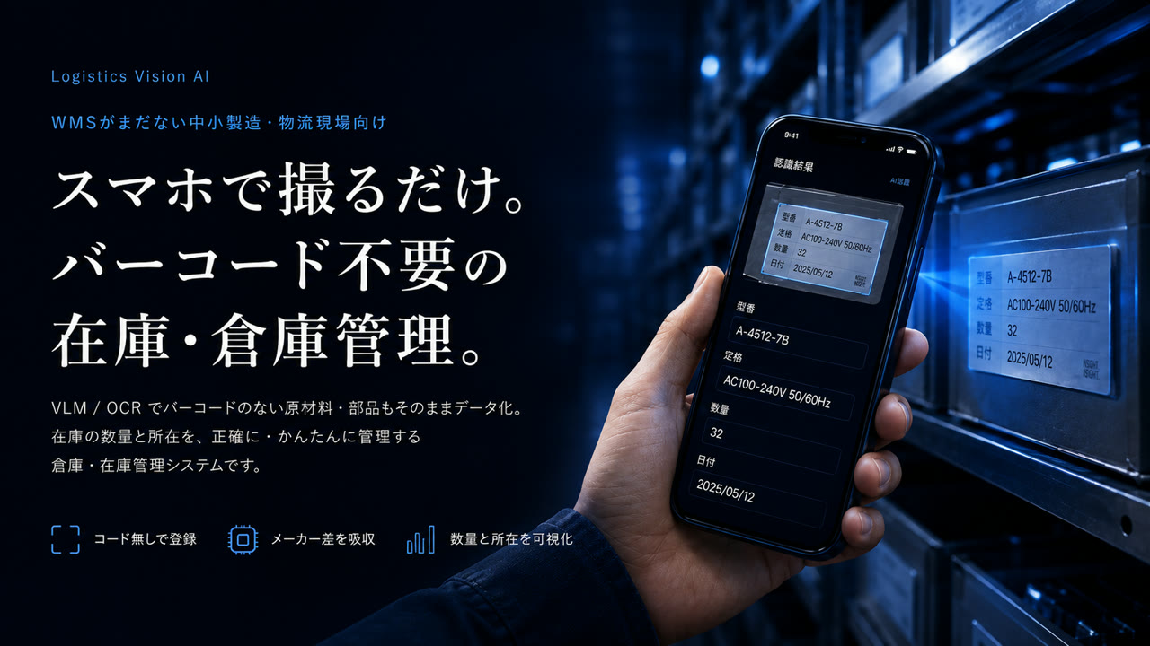 スマートフォンで在庫を撮影管理する様子