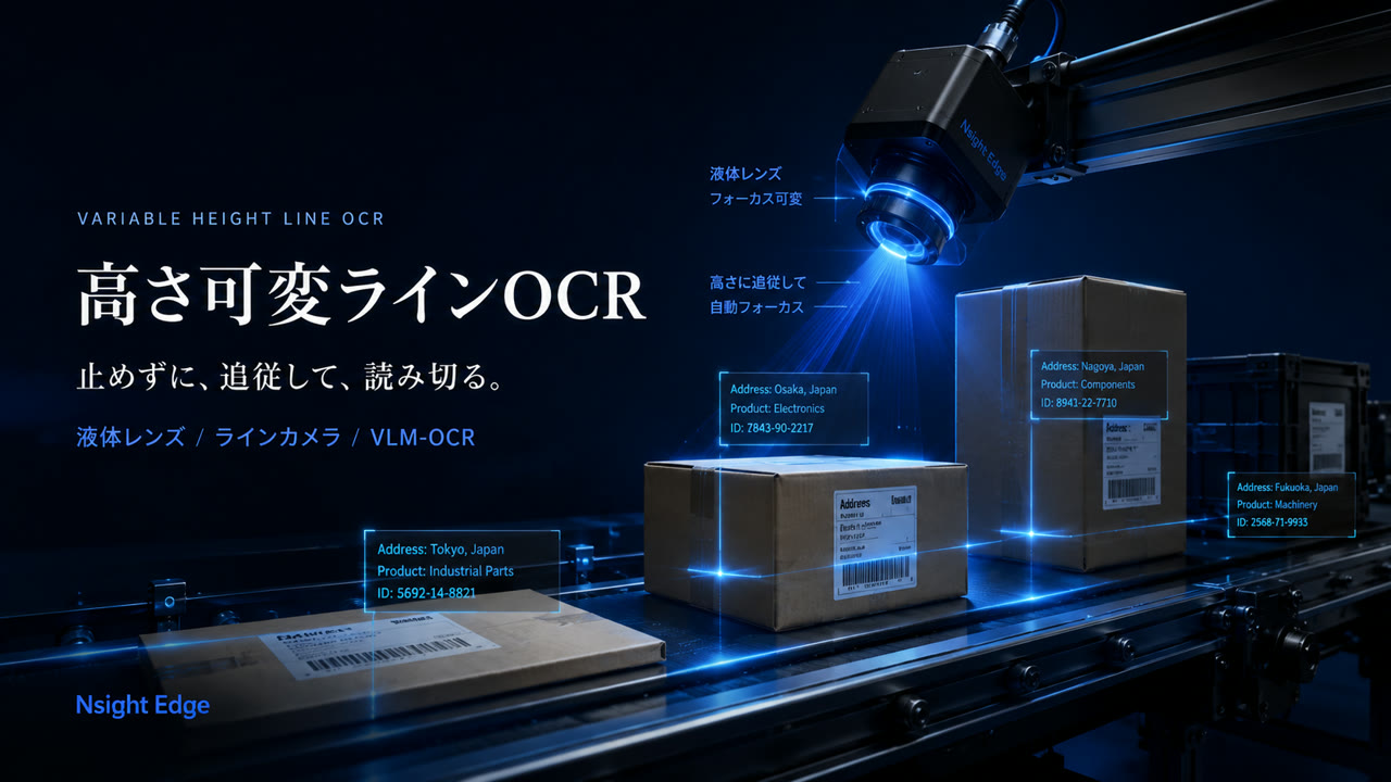 高さの変わる搬送ラインでもラベルを読む可変高さOCR