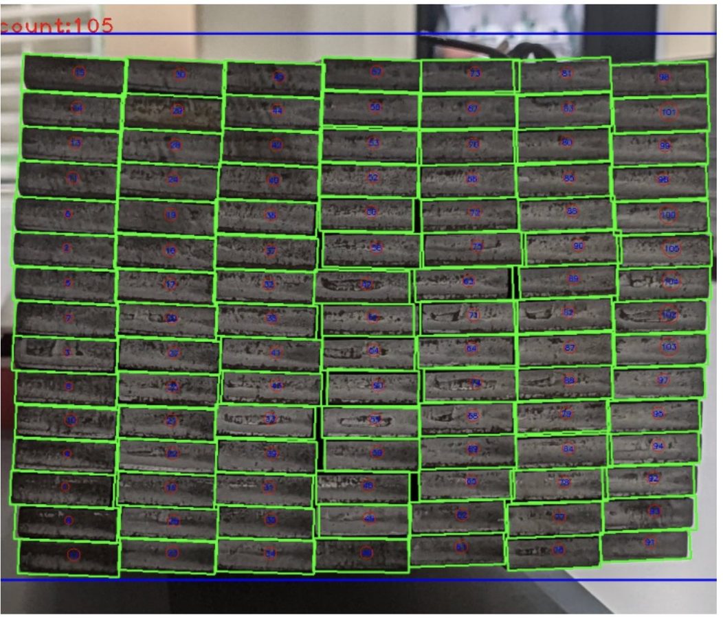 金属バー105個カウント