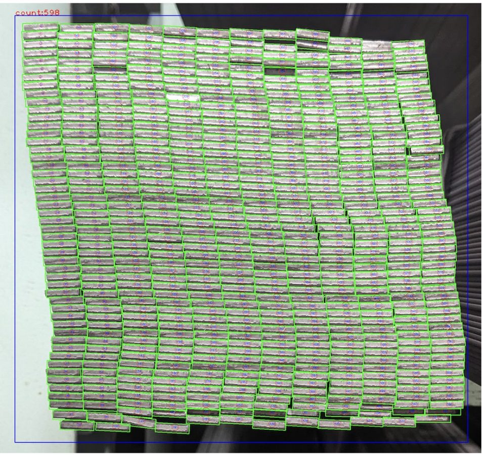 金属バー598個カウント